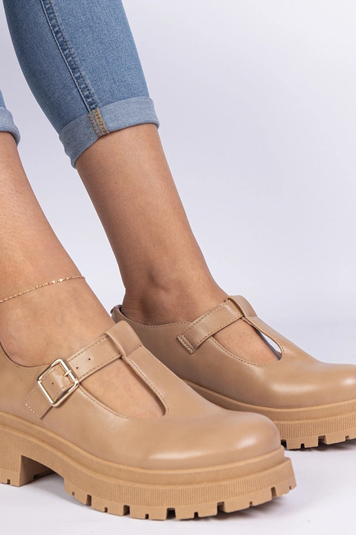 Hnedé topánky s platformou z umelej...