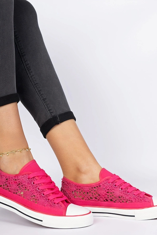 Ružové dámske ażurowé plátenky Saha