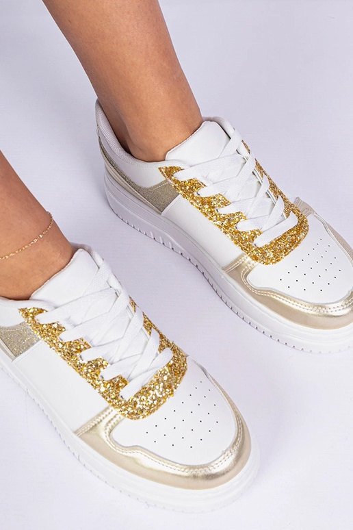 Zlaté dámske tenisky na hrubej...