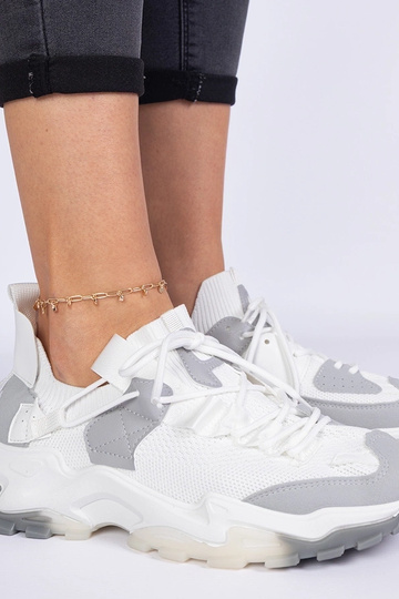 Biele dámske sneakersy so štrukturálnym zvrškom Milada 2
