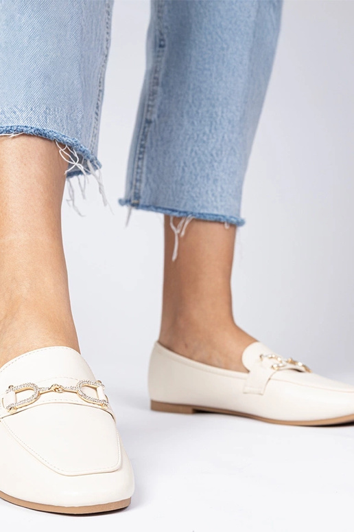 Béžové elegantné mokasíny s...