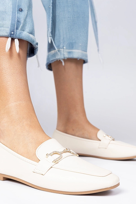 Béžové elegantné mokasíny s...