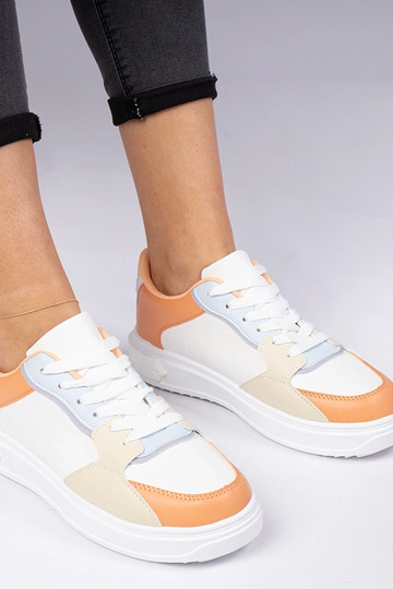 Biele-oranžové športové...