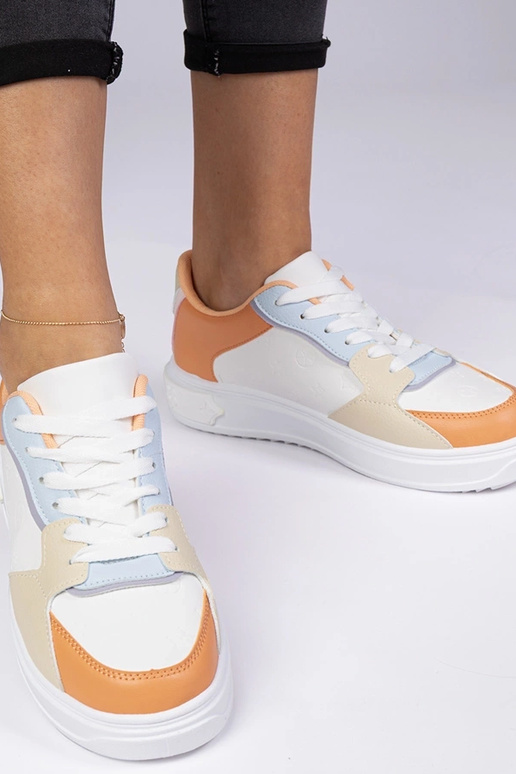 Biele-oranžové športové tenisky z...