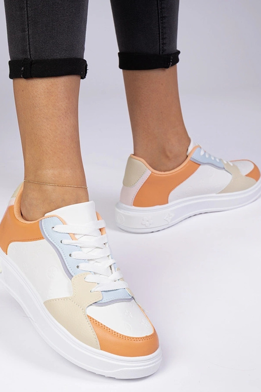 Biele-oranžové športové tenisky z...