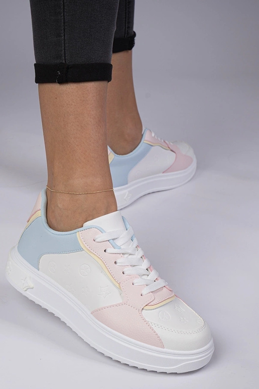 Biele-ružové športové tenisky z...