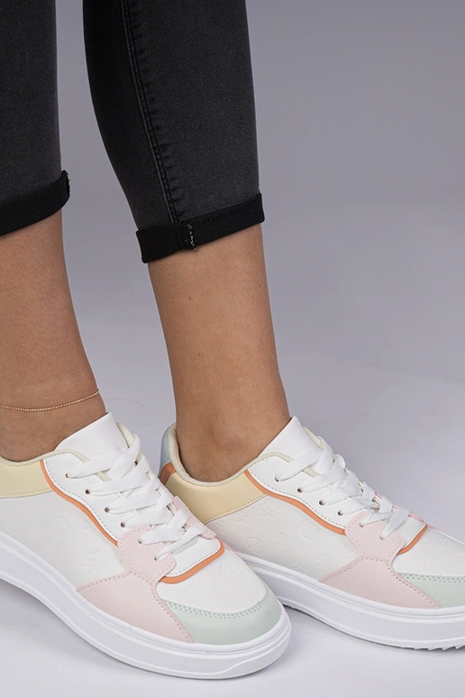 Biele-žlté športové tenisky z umelej...