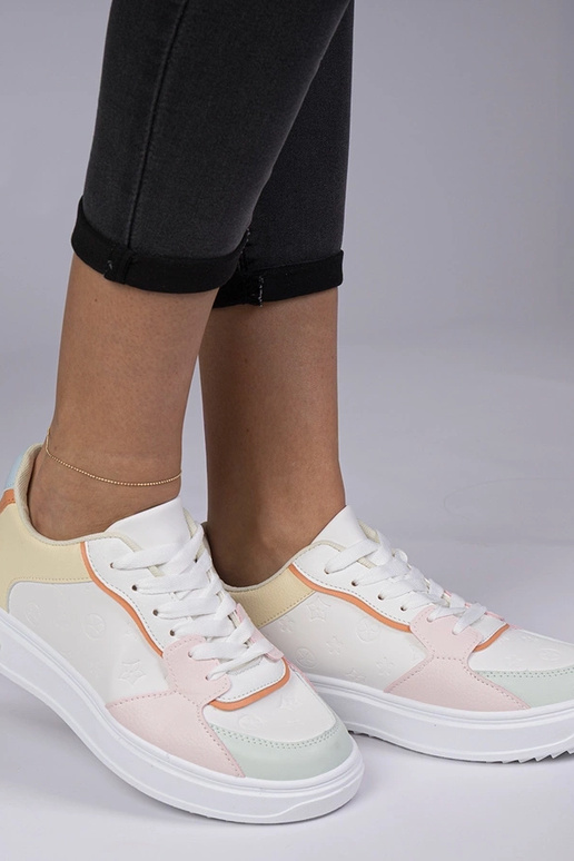 Biele-žlté športové tenisky z umelej...