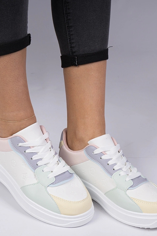 Biele-modré športové tenisky z umelej...