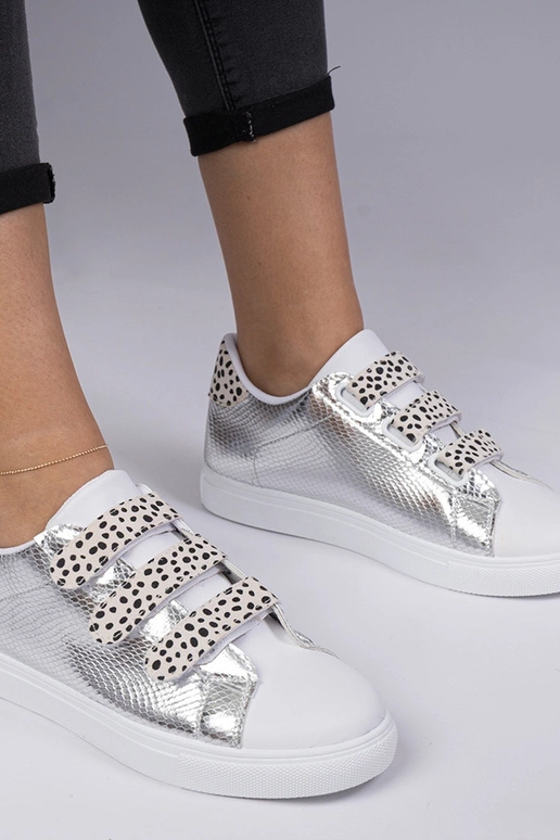 Strieborné tenisky so zvieracím...