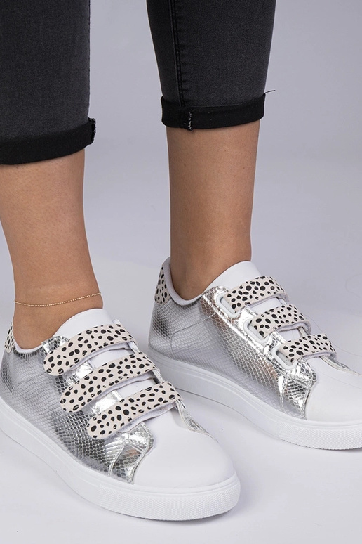 Strieborné tenisky so zvieracím...