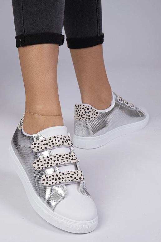 Strieborné tenisky so zvieracím...