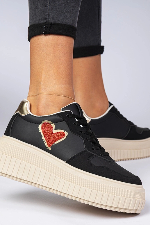 Čierne dámske tenisky s trblietavým...