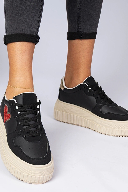 Čierne dámske tenisky s trblietavým...