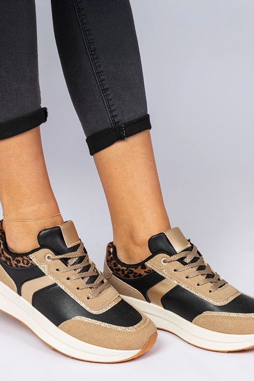 Čierne dámske tenisky s trblietkami a...