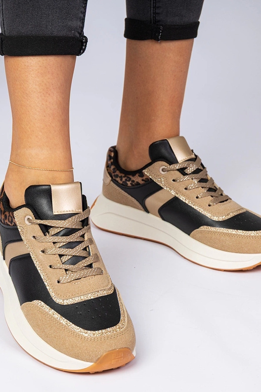 Čierne dámske tenisky s trblietkami a...