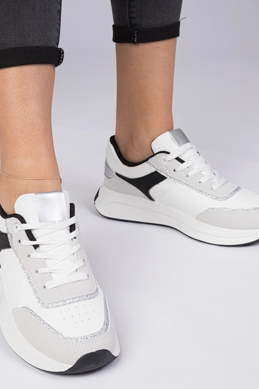 Biele dámske tenisky s trblietkami...