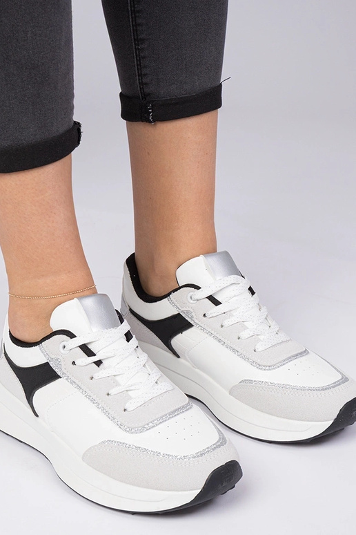 Biele dámske tenisky s trblietkami...