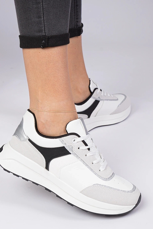 Biele dámske tenisky s trblietkami...