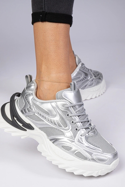 Strieborné sneakersy športové na...