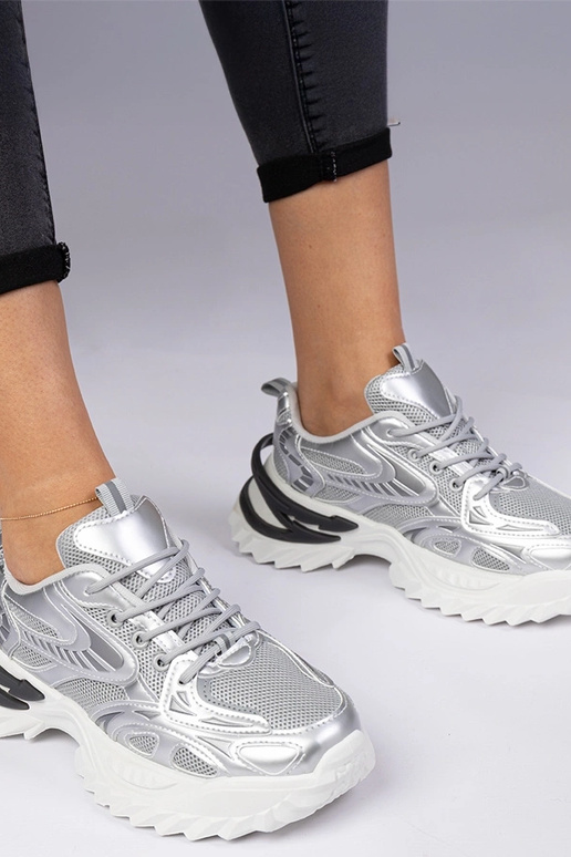 Strieborné sneakersy športové na...