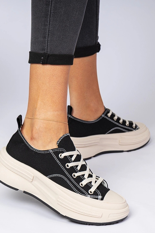 Čierne dámske tenisky textilné Katerin