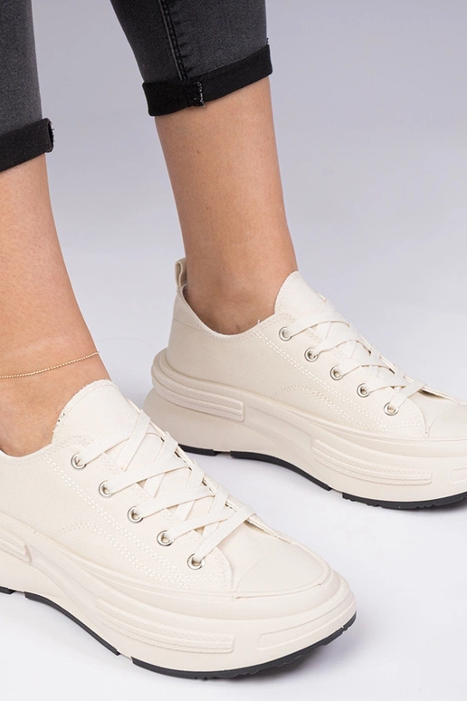 Béžové dámske tenisky textilné Katerin