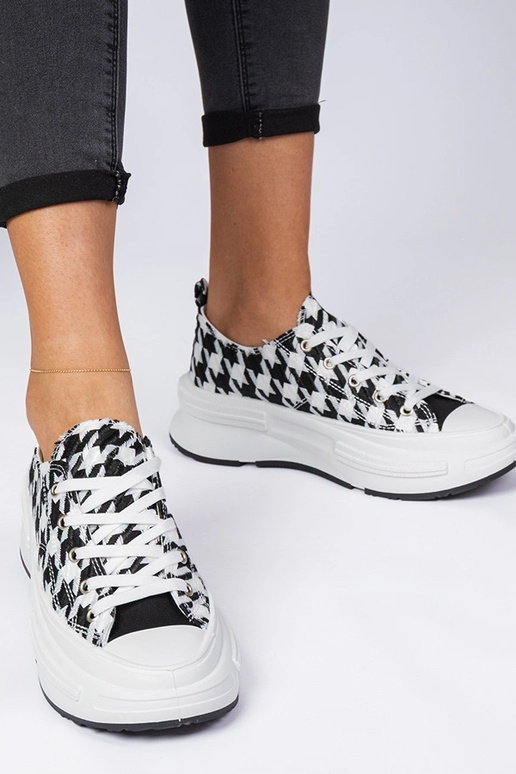 Bielo-čierne dámske tenisky textilné...