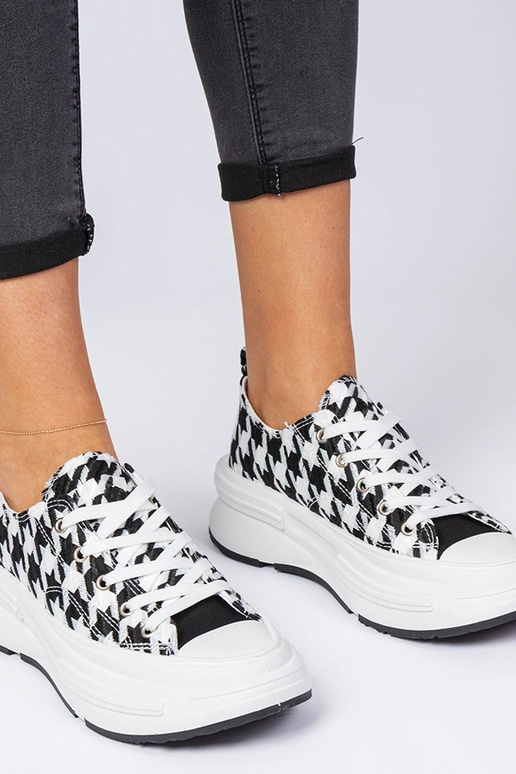 Bielo-čierne dámske tenisky textilné...