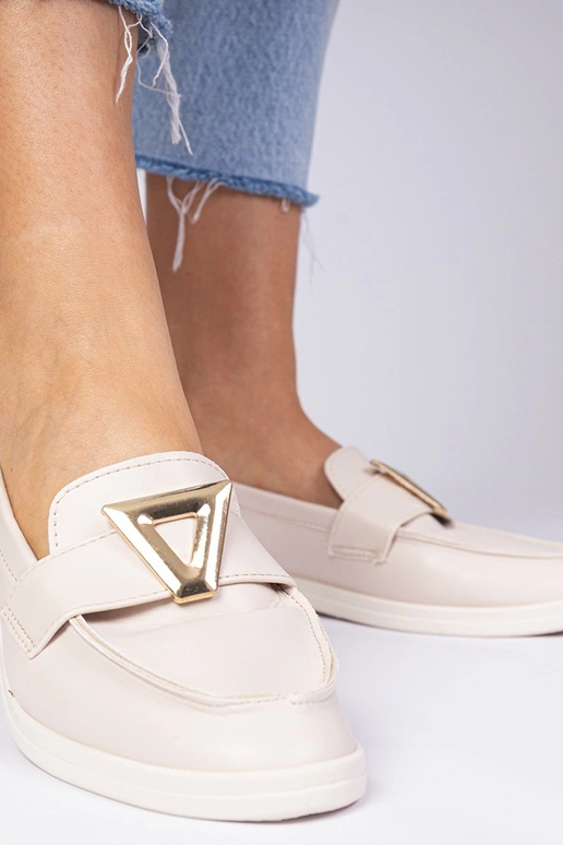 Béžové dámske mokasíny s elegantnou...