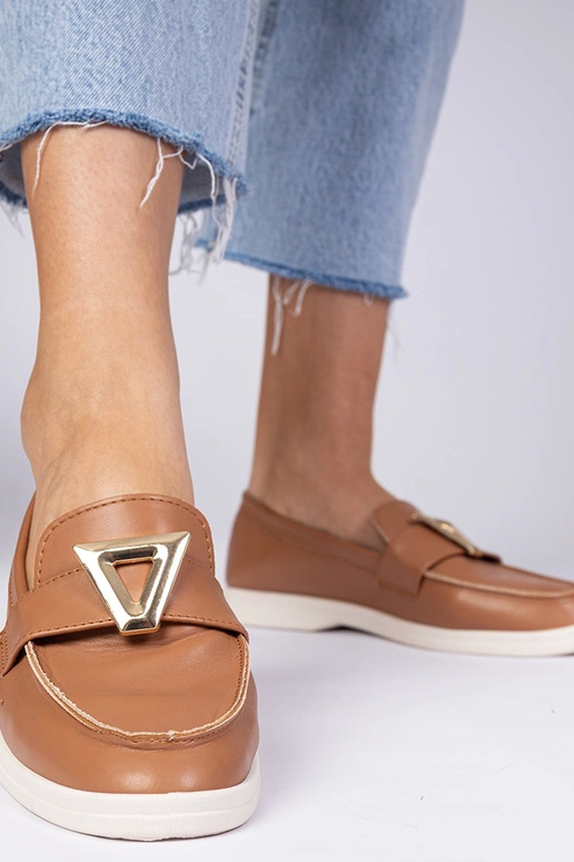 Hnedé dámske mokasíny s elegantnou...