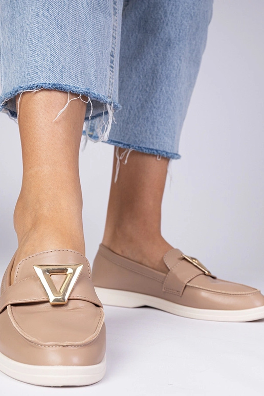 Tmavobéžové dámske mokasíny s...