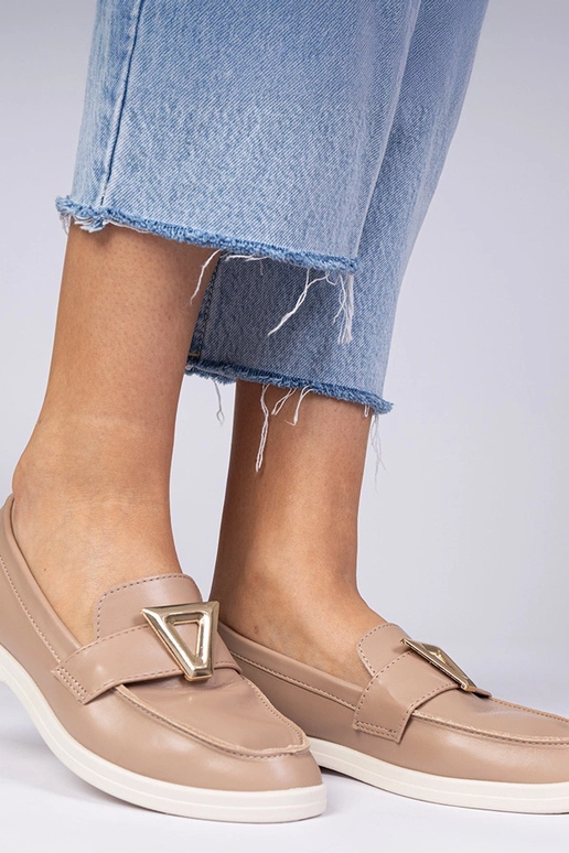 Tmavobéžové dámske mokasíny s...