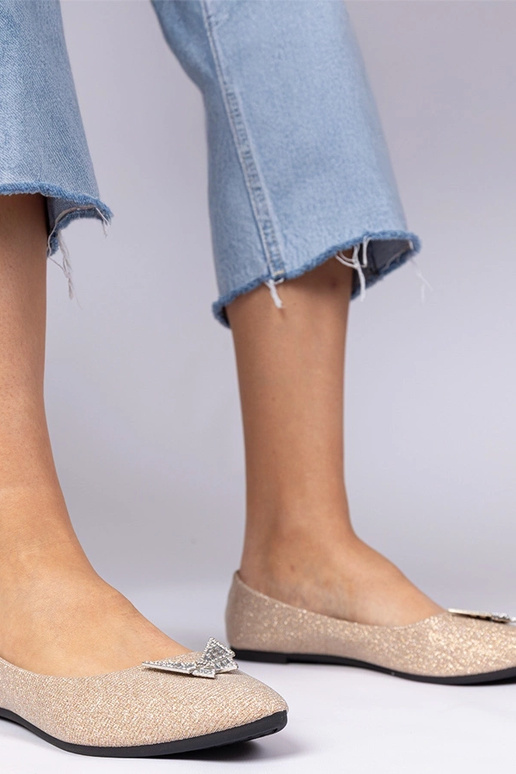 Šampanské dámske balerínky s...