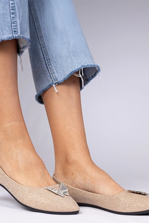 Šampanské dámske balerínky s...