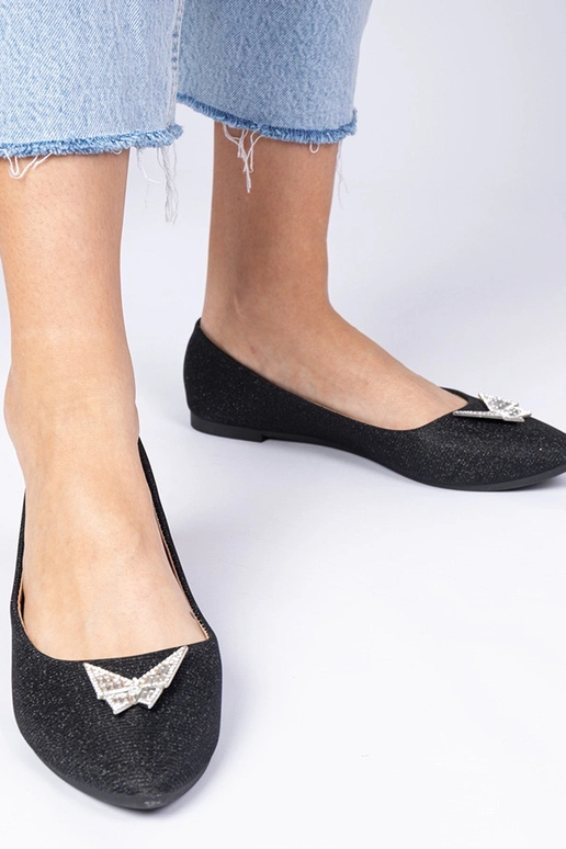 Čierne dámske balerínky s trblietkami...