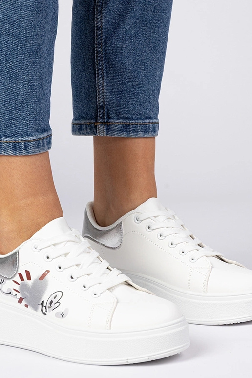 Bielo-strieborné dámske športové...