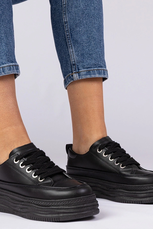 Czarne dámske tenisky na vysokých...