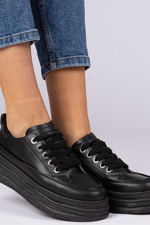 Czarne dámske tenisky na vysokých...