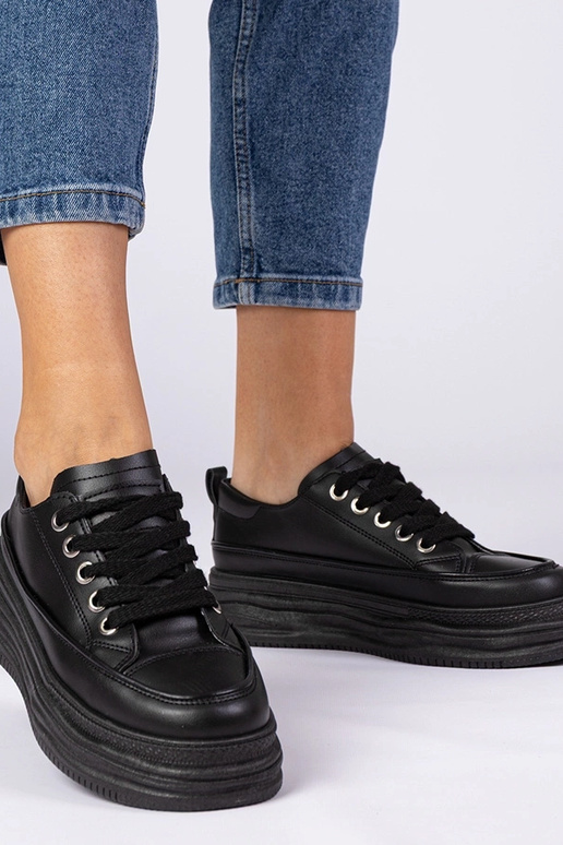 Czarne dámske tenisky na vysokých...