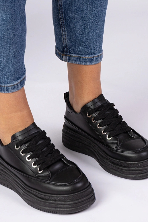 Czarne dámske tenisky na vysokých...