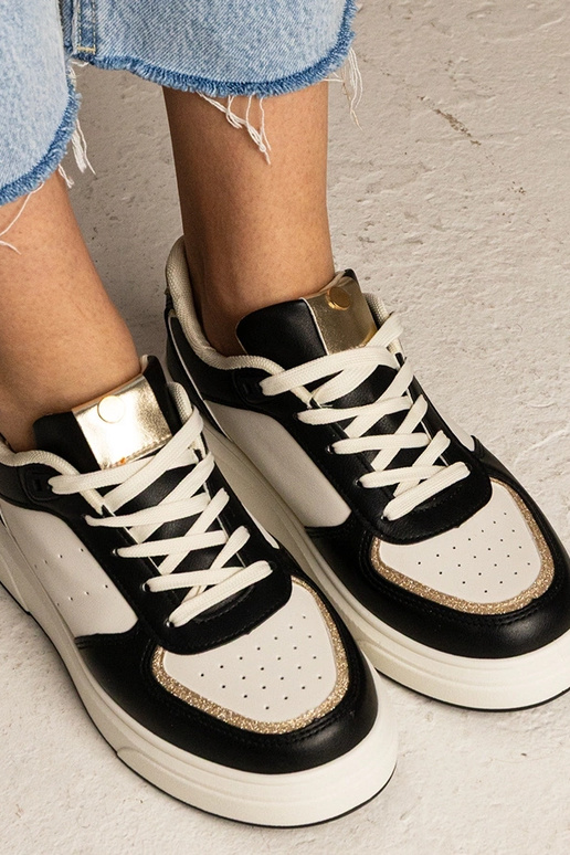 Čierne dámske tenisky s trblietavým...