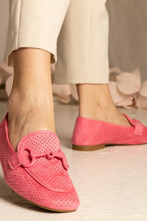 Ružové dámske ažúrové mokasíny s...