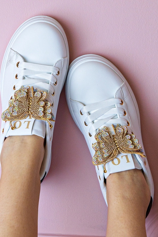 Bielo-čierne tenisky s motýlikom a...