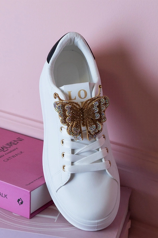 Bielo-čierne tenisky s motýlikom a...