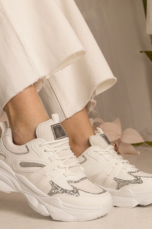 Biele dámske športové tenisky s...