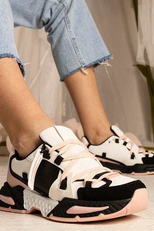 Ružové dámske tenisky na masívnej...