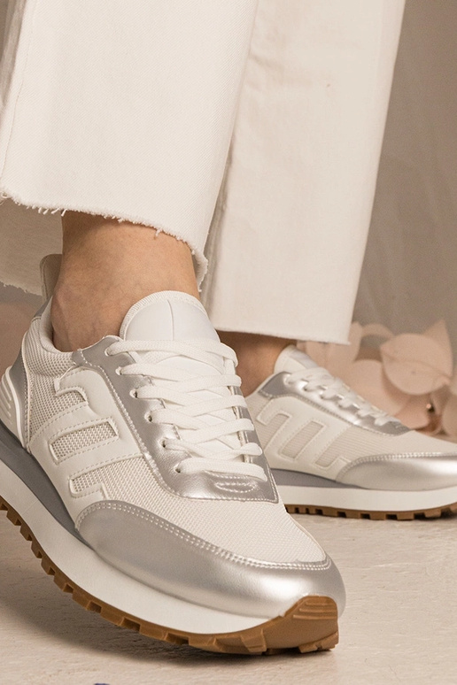 Bielo-strieborné dámske športové...