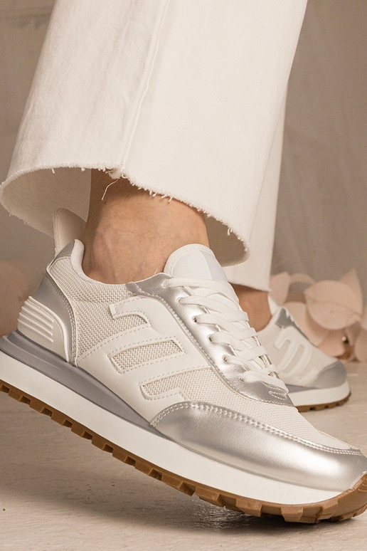 Bielo-strieborné dámske športové...