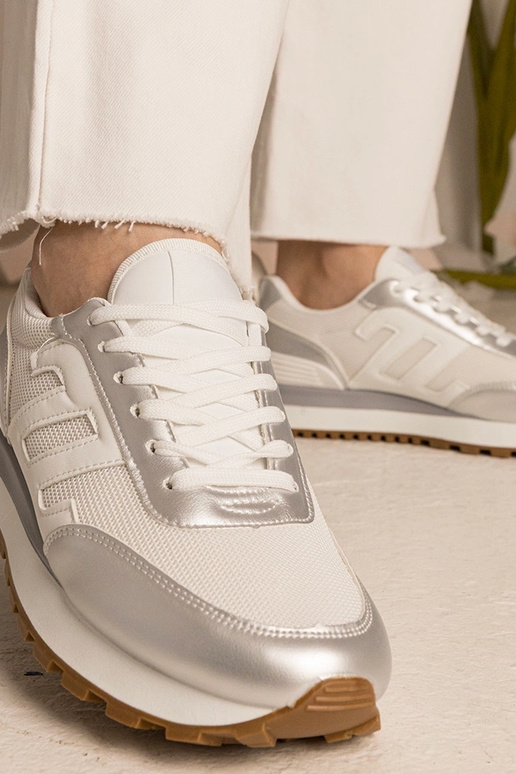 Bielo-strieborné dámske športové...